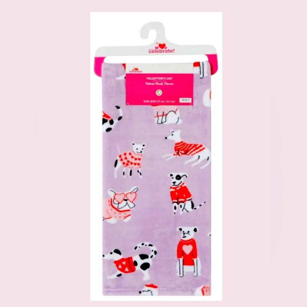 NWT / Blanket / Purple Dog Print Fleece Blanket/ Way to celebrate